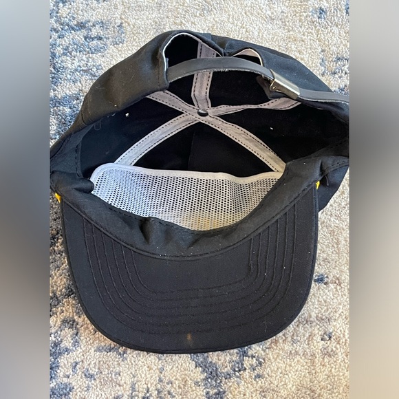 Vintage 1990s Lowes Strap Back Hat Cap Black Embroidered Yellow Rope - Picture 5 of 7